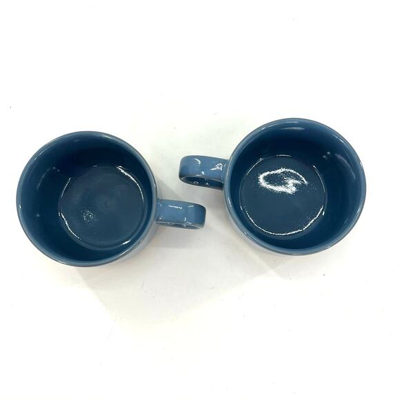 W.R. Midwinter Ltd blue table to oven stoneware mug teacup with saucer - Picture 6 of 8